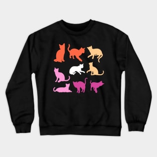 Cats in Lesbian Pride Flag Colors Crewneck Sweatshirt